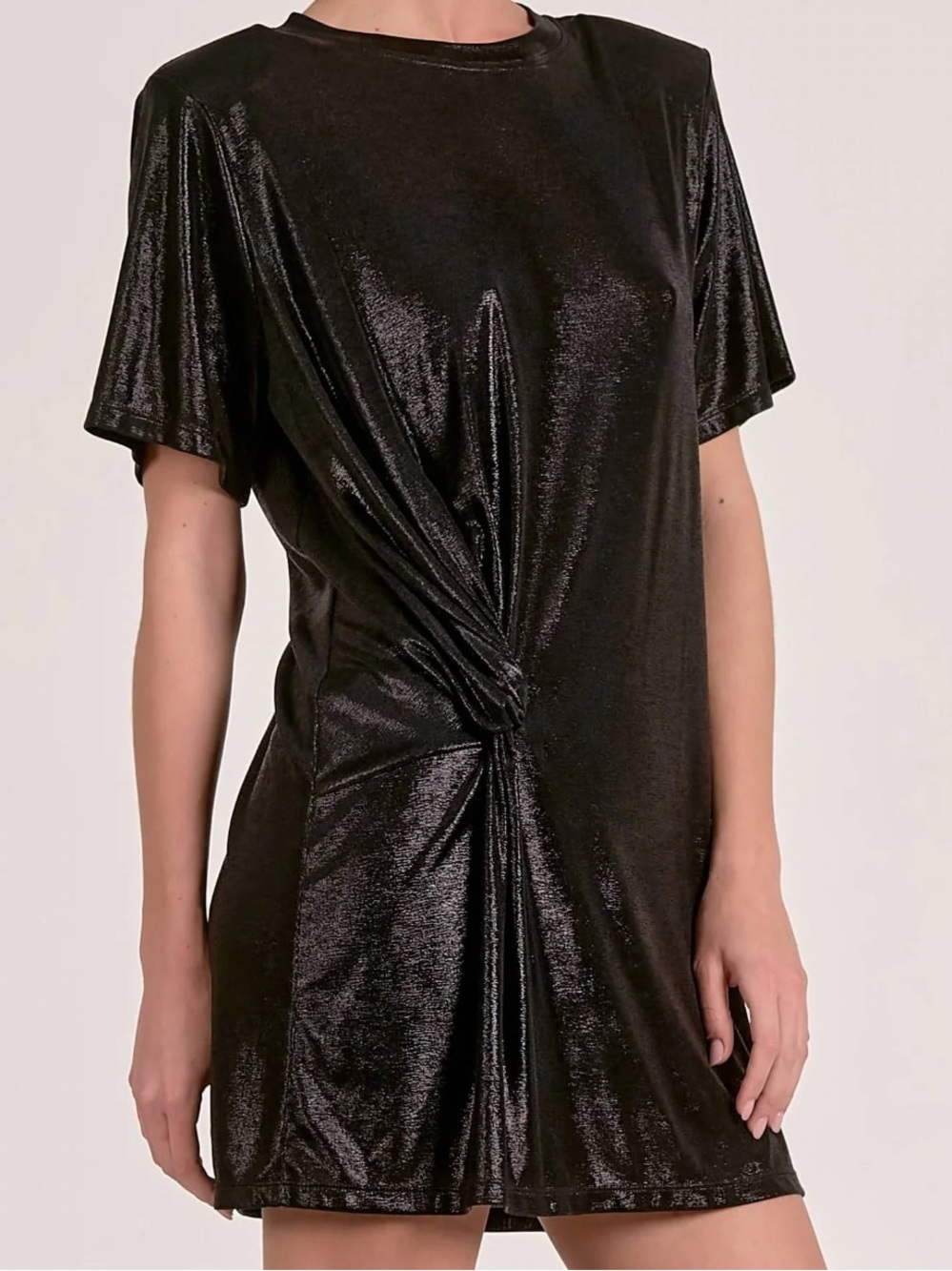 NWT Elan Knotted Mini Dress in Black in Black / XL